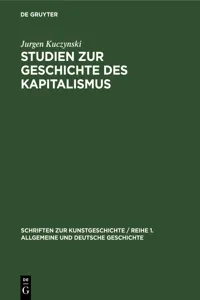 Studien zur Geschichte des Kapitalismus_cover