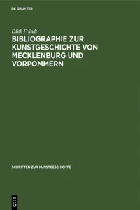 Bibliographie zur Kunstgeschichte von Mecklenburg und Vorpommern_cover