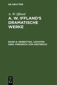 Herbsttag. Leichter Sinn. Friedrich von Oestreich_cover