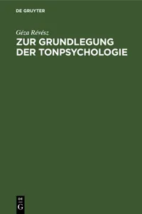 Zur Grundlegung der Tonpsychologie_cover