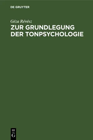 Zur Grundlegung der Tonpsychologie