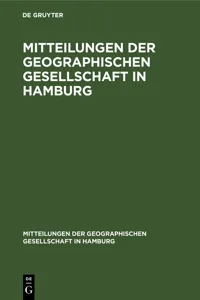 Mitteilungen der Geographischen Gesellschaft in Hamburg_cover