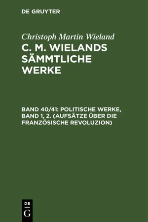 Politische Werke, Band 1, 2. (Aufsätze über die Französische Revoluzion)