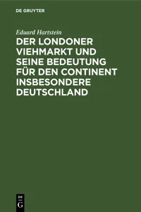 Der Londoner Viehmarkt und seine Bedeutung für den Continent insbesondere Deutschland_cover