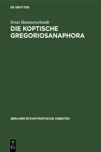 Die Koptische Gregoriosanaphora_cover