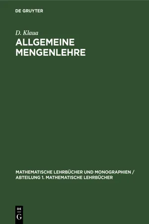 Allgemeine Mengenlehre