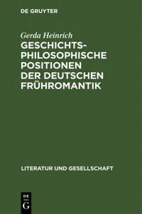 Geschichtsphilosophische Positionen der deutschen Frühromantik_cover