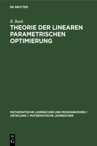 Theorie der linearen parametrischen Optimierung_cover