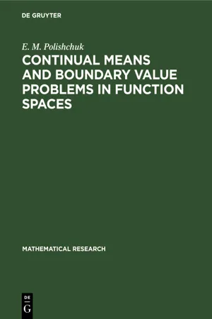 Continual Means and Boundary Value Problems in Function Spaces