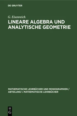 Lineare Algebra und analytische Geometrie