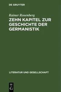 Zehn Kapitel zur Geschichte der Germanistik_cover