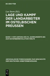 (Vom Anfang des 19. Jahrhunderts bis zur Novemberrevolution 1918/19)_cover