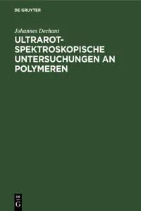 Ultrarotspektroskopische Untersuchungen an Polymeren_cover