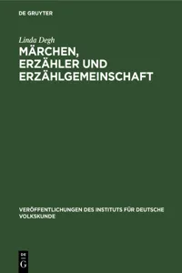 Märchen, Erzähler und Erzählgemeinschaft_cover