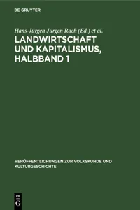 Landwirtschaft und Kapitalismus, Halbband 1_cover