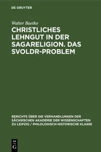 Christliches Lehngut in der Sagareligion. Das Svoldr-Problem_cover