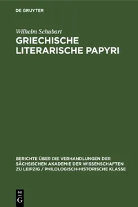 Griechische literarische Papyri_cover