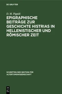 Epigraphische Beiträge zur Geschichte Histrias in hellenistischer und römischer Zeit_cover