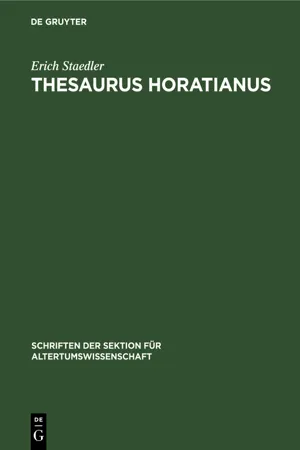 Thesaurus Horatianus