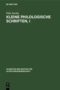 Kleine Philologische Schriften, I_cover