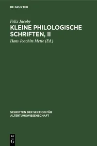 Kleine Philologische Schriften, II_cover