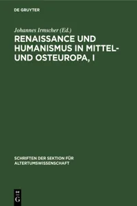 Renaissance und Humanismus in Mittel- und Osteuropa, I_cover