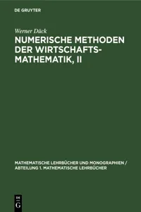 Numerische Methoden der Wirtschaftsmathematik, II_cover