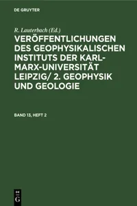 Geophysik und Geologie. Band 13, Heft 2_cover