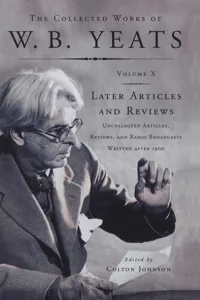 The Collected Works of W.B. Yeats Vol X: Later Article_cover