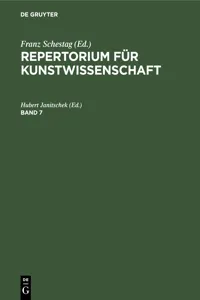 Repertorium für Kunstwissenschaft. Band 7_cover