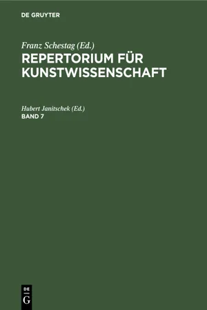 Repertorium für Kunstwissenschaft. Band 7