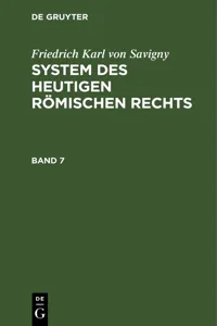 Friedrich Karl von Savigny: System des heutigen römischen Rechts. Band 7_cover