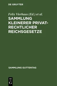 Sammlung kleinerer privatrechtlicher Reichsgesetze_cover