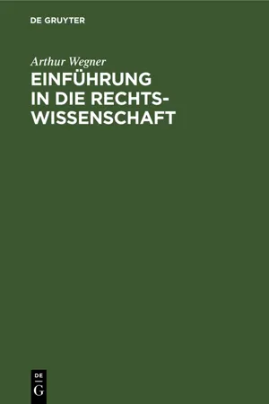 Einführung in die Rechtswissenschaft