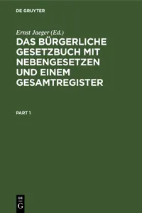 Das bürgerliche Gesetzbuch mit Nebengesetzen und einem Gesamtregister_cover