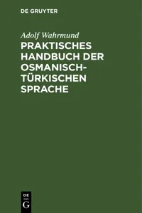 Praktisches Handbuch der osmanisch-türkischen Sprache_cover