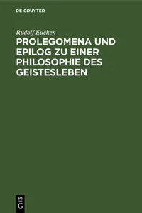 Prolegomena und Epilog zu einer Philosophie des Geistesleben_cover