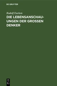 Die Lebensanschauungen der grossen Denker_cover