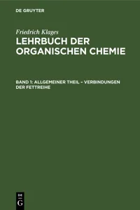 Allgemeiner Theil – Verbindungen der Fettreihe_cover