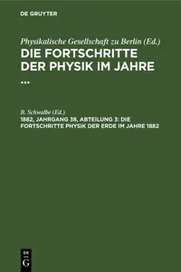 Die Fortschritte Physik der Erde im Jahre 1882_cover