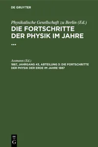 Die Fortschritte der Physik der Erde im Jahre 1887_cover