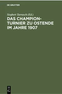 Das Champion-Turnier zu Ostende im Jahre 1907_cover