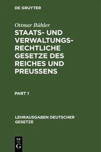 Staats- und verwaltungsrechtliche Gesetze des Reiches und Preußens_cover