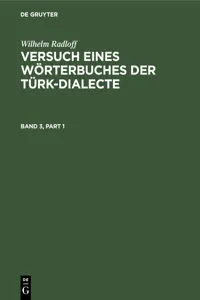 Wilhelm Radloff: Versuch eines Wörterbuches der Türk-Dialecte. Band 3_cover