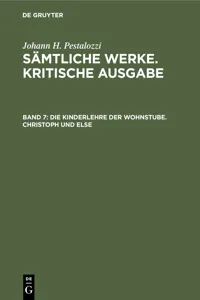 Die Kinderlehre der Wohnstube. Christoph und Else_cover