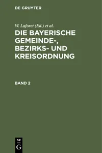 W. Laforet; H. von Jan: Die bayerische Gemeinde-, Bezirks- und Kreisordnung. Band 2_cover