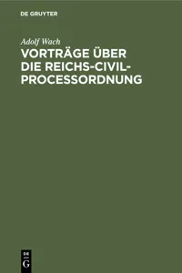 Vorträge über die Reichs-Civilprocessordnung_cover