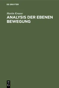 Analysis der Ebenen Bewegung_cover