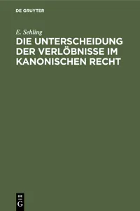 Die Unterscheidung der Verlöbnisse im kanonischen Recht_cover