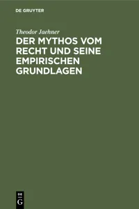 Der Mythos vom Recht und seine empirischen Grundlagen_cover